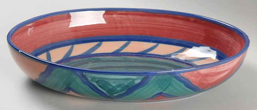 Red Azalea 10" Oval Vegetable Bowl by Gail Pittman-1