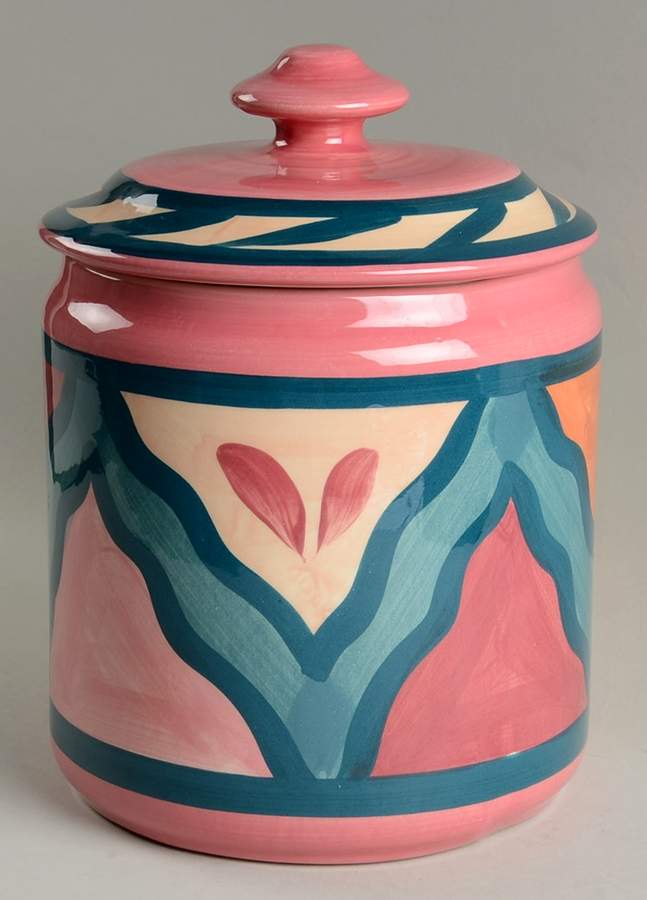 Red Azalea Extra Large Canister & Lid by Gail Pittman-1