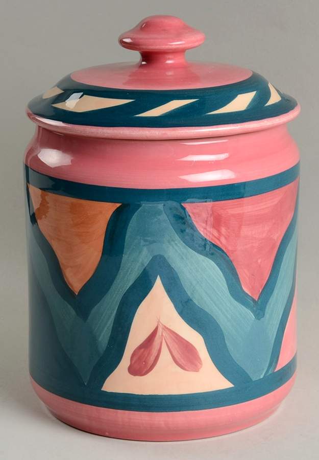 Red Azalea Medium Canister & Lid by Gail Pittman-1
