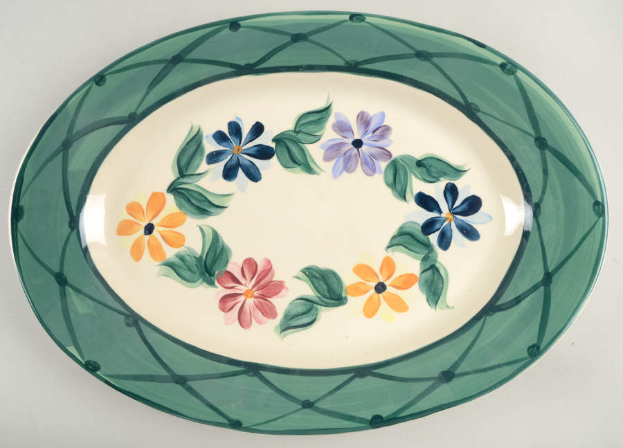 Daisy Chain 18" Oval Serving Platter by Gail Pittman-1