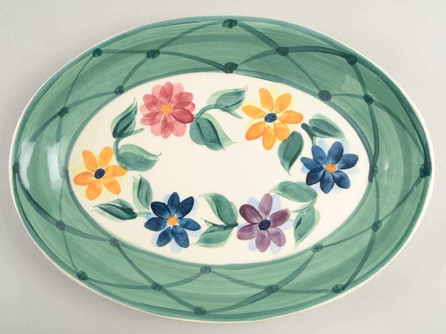 Daisy Chain 13" Oval Serving Platter by Gail Pittman-1
