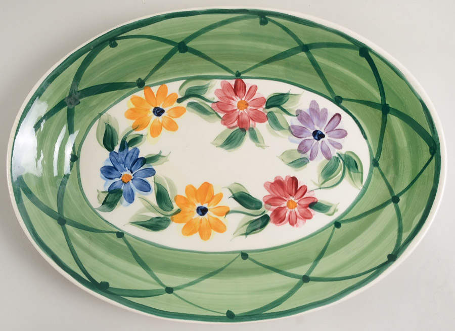 Daisy Chain 15" Oval Serving Platter by Gail Pittman-1