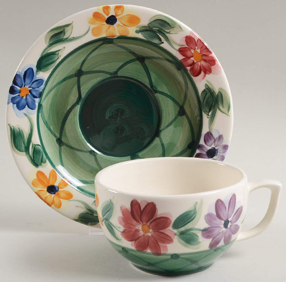 Daisy Chain Breakfast Cup & Saucer Set by Gail Pittman-1