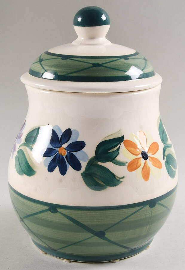 Daisy Chain Extra Large Canister & Lid by Gail Pittman-1