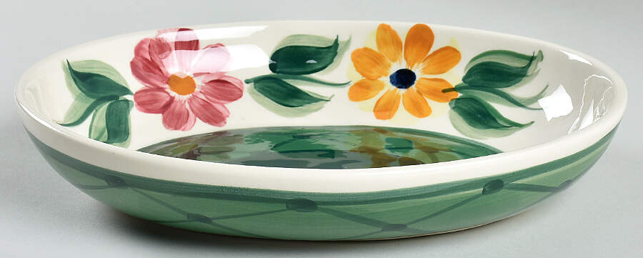 Daisy Chain 10" Oval Vegetable Bowl by Gail Pittman-1