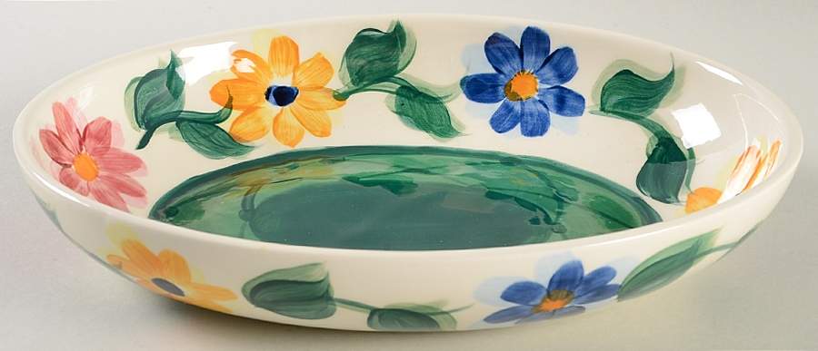 Daisy Chain 10" Oval Vegetable Bowl by Gail Pittman-1