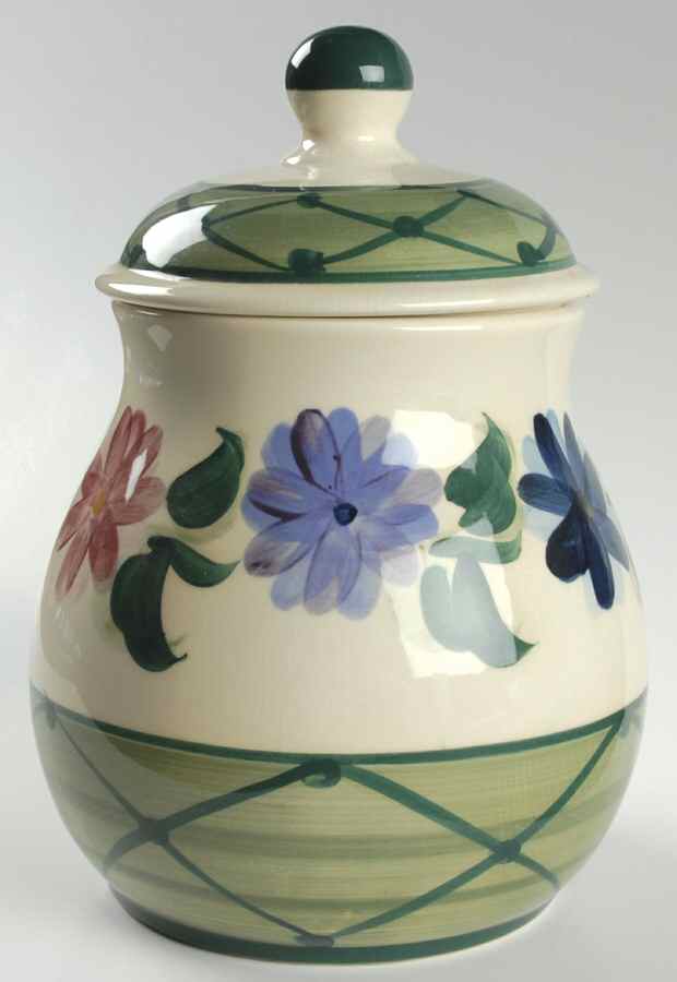 Daisy Chain Large Canister & Lid by Gail Pittman-1