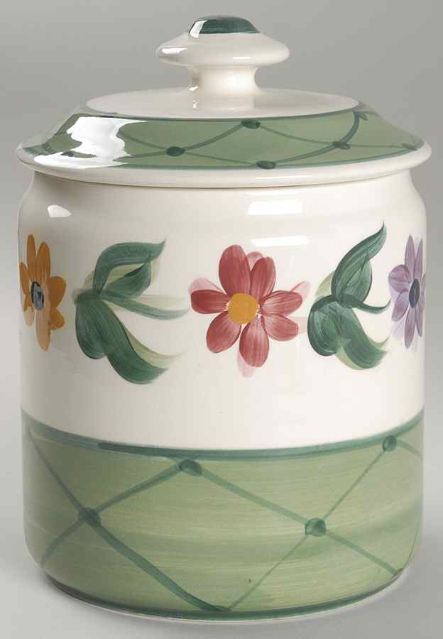 Daisy Chain Large Canister & Lid by Gail Pittman-1