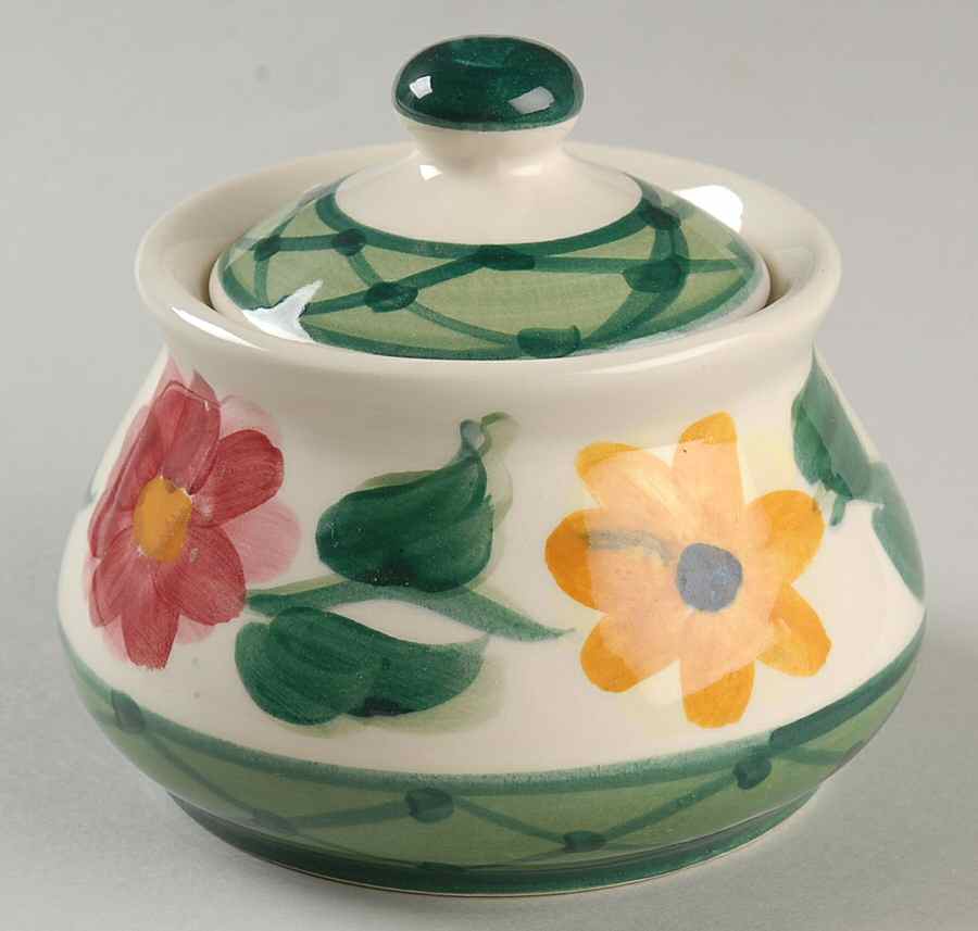 Daisy Chain Sugar Bowl & Lid by Gail Pittman-1