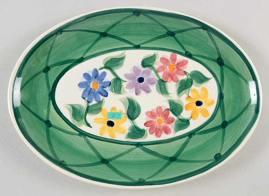 Daisy Chain 13" Oval Serving Platter by Gail Pittman-1
