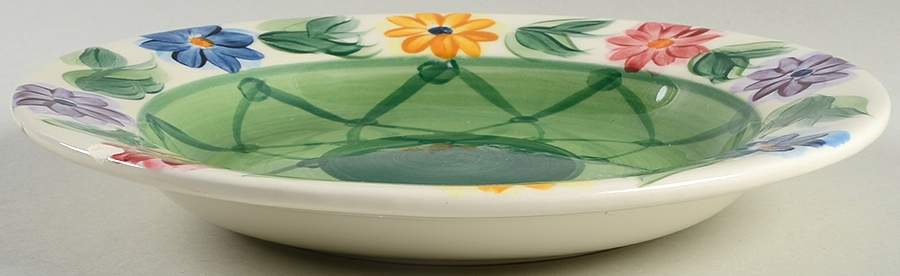 Daisy Chain Large Rim Soup Bowl by Gail Pittman-1