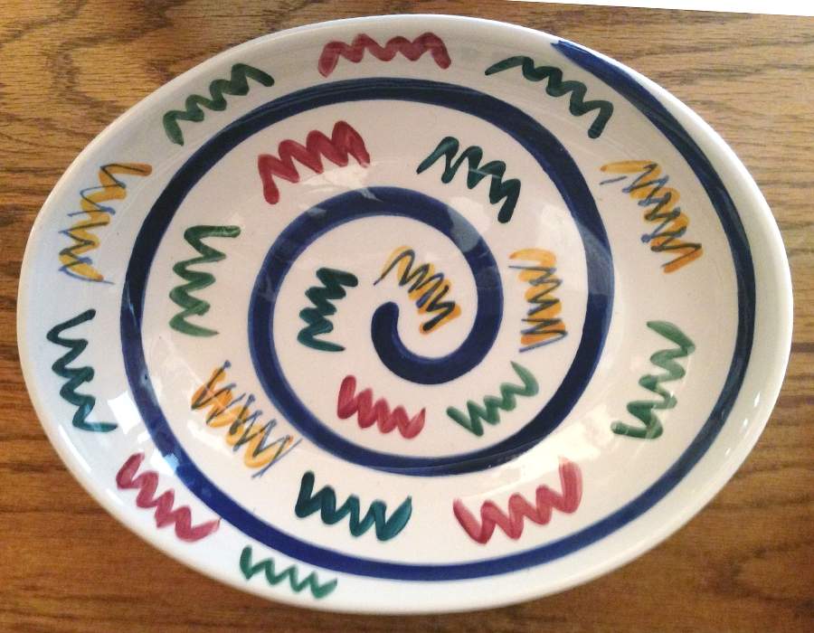 Zig Zag 10" Oval Vegetable Bowl by Gail Pittman-1