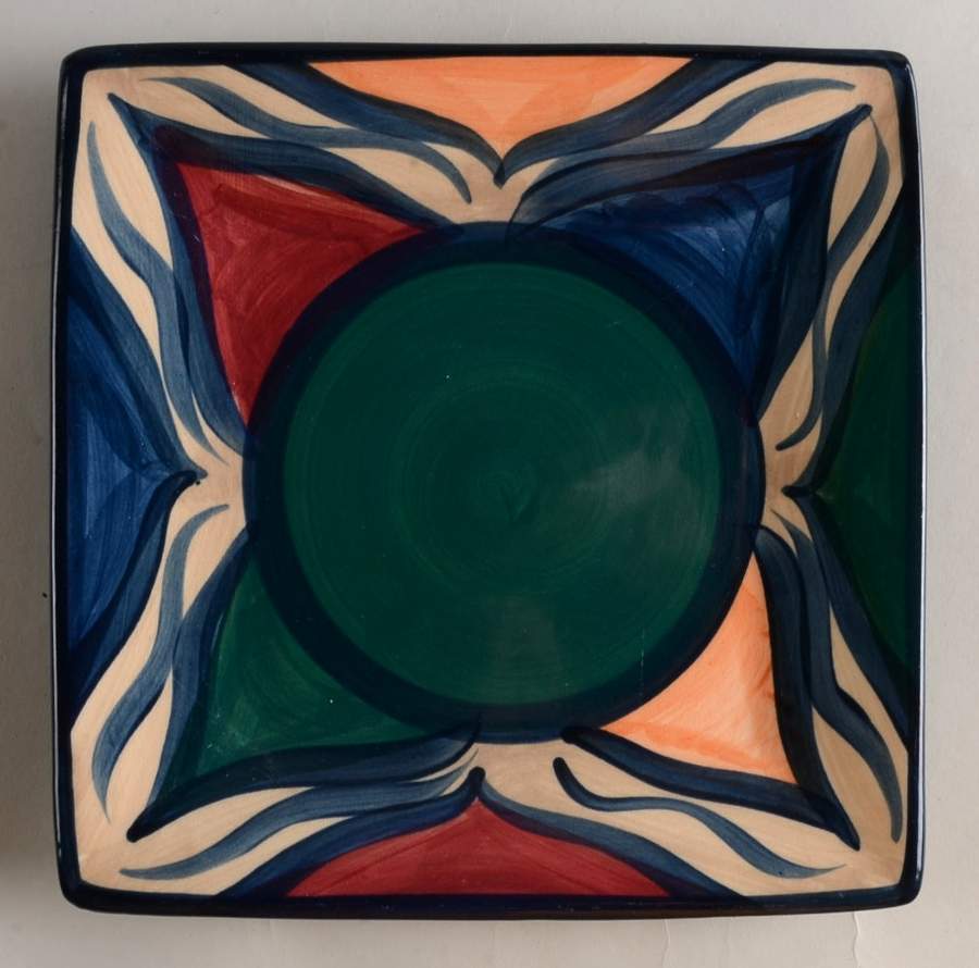 Green Azalea Square Salad Plate by Gail Pittman-1