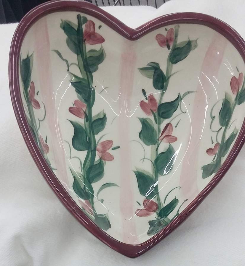 Sweetbriar 9" Heart Shaped Bowl by Gail Pittman-1