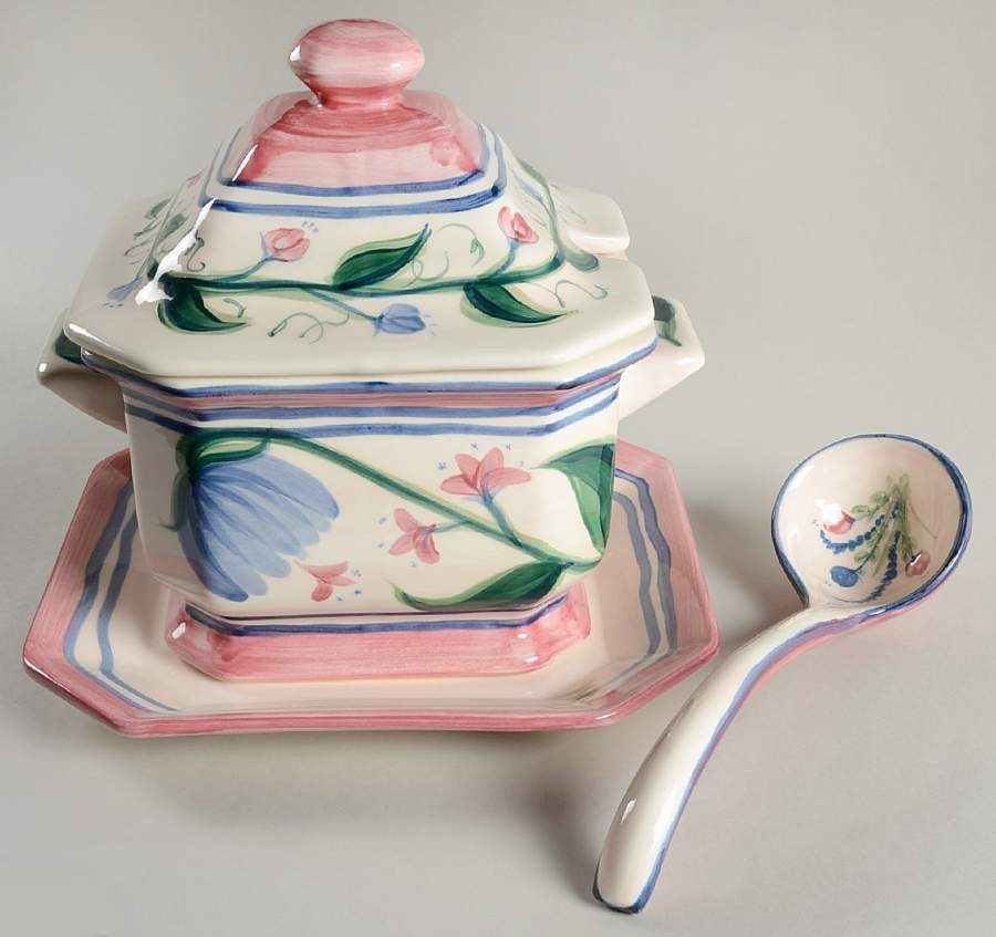 Novak Tureen & Lid w/Ladle & Underplate by Gail Pittman-1