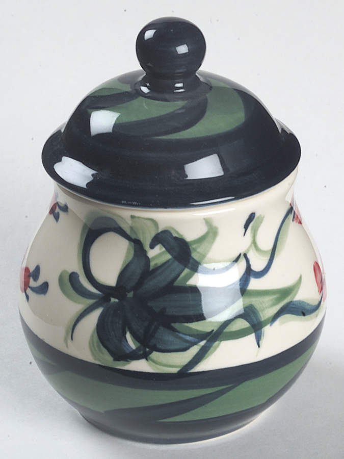Grapevine Green Sugar Bowl & Lid by Gail Pittman-1