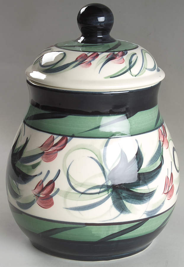 Grapevine Green Extra Large Canister & Lid by Gail Pittman-1