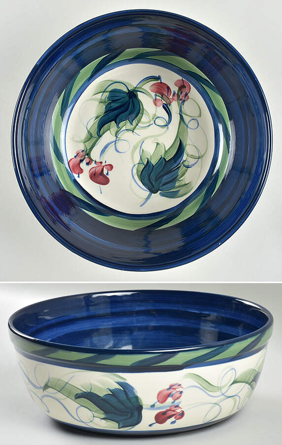Grapevine Green 10" Large Salad Serving Bowl by Gail Pittman-1