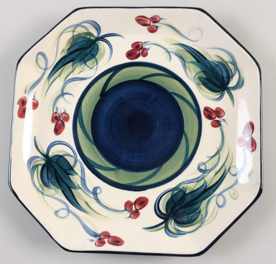 Grapevine Green Octagonal Service Plate (Charger) by Gail Pittman-1