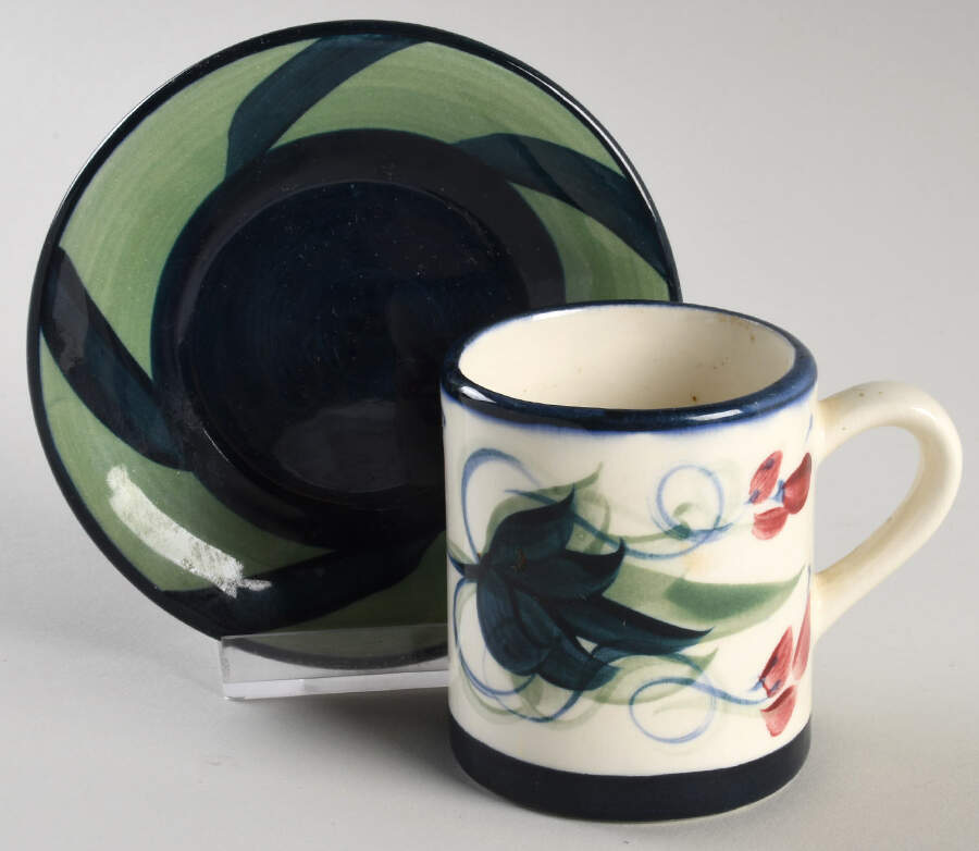 Grapevine Green Espresso Cup and Saucer Set by Gail Pittman-1