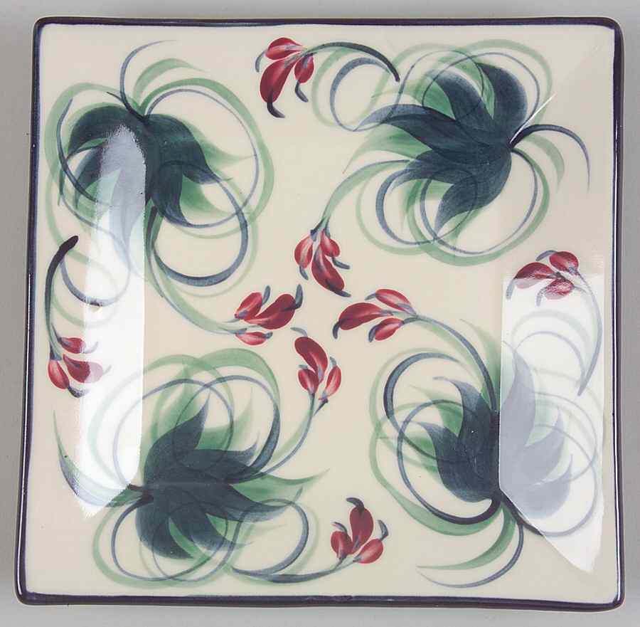 Grapevine Green Square Salad Plate by Gail Pittman-1