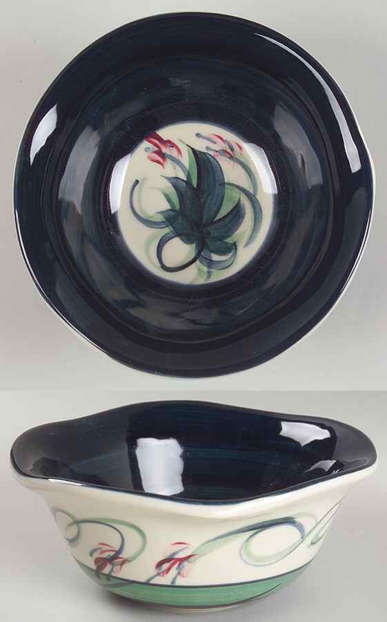 Grapevine Green 6" Scalloped Bowl by Gail Pittman-1