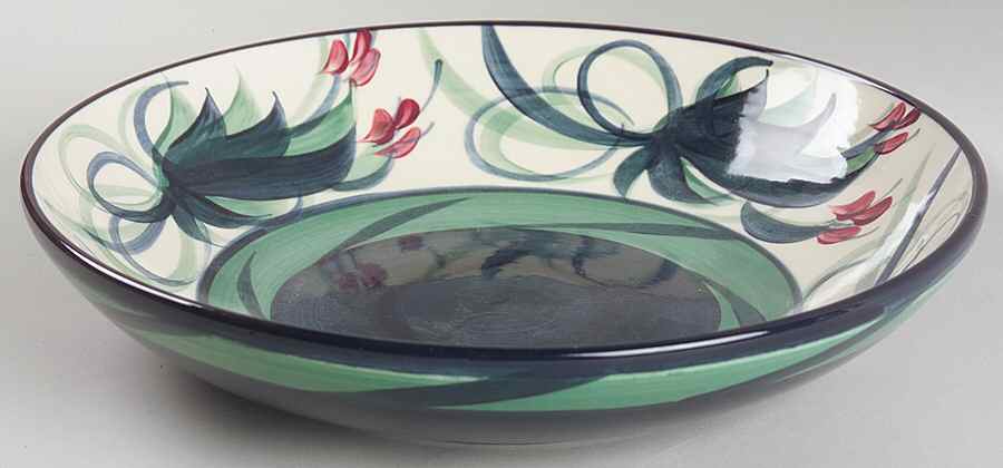 Grapevine Green Round Shallow Bowl by Gail Pittman-1