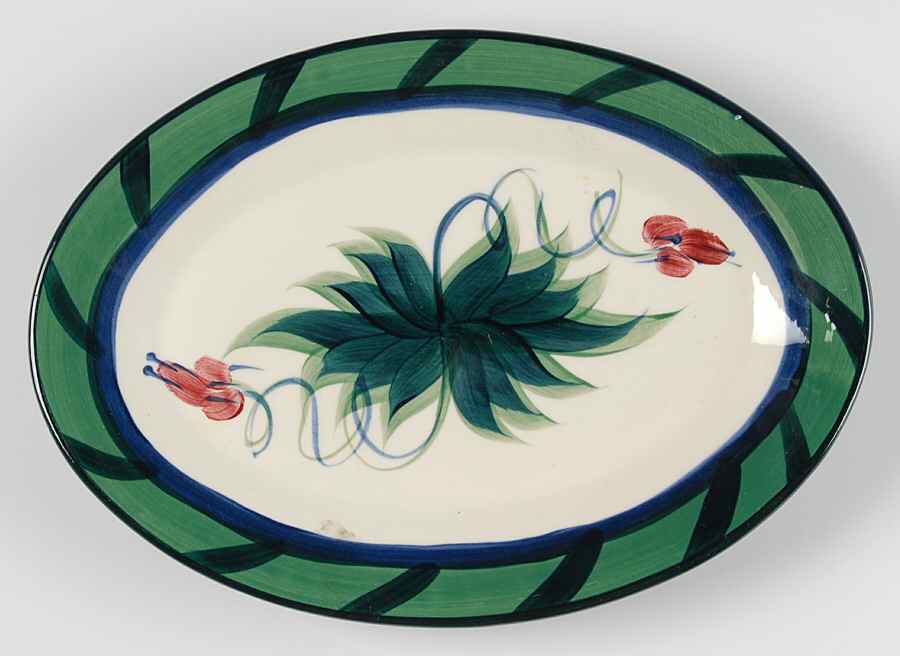 Grapevine Green 11" Oval Serving Platter by Gail Pittman-1
