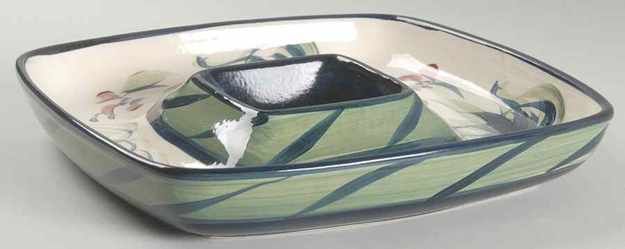 Grapevine Green 1 Piece Square Chip and Dip by Gail Pittman-1