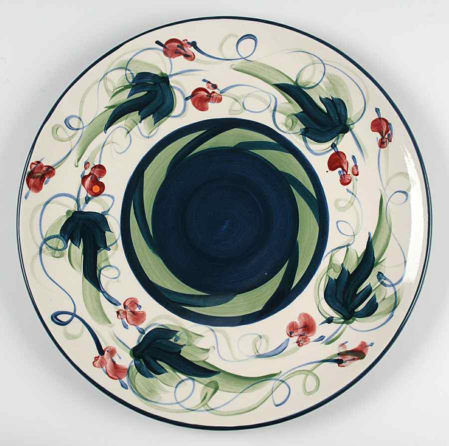 Grapevine Green 14" Chop Plate (Round Platter) by Gail Pittman-1