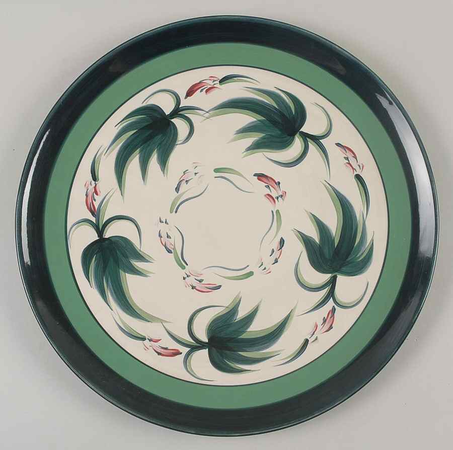 Grapevine Green 13" Chop Plate (Round Platter) by Gail Pittman-1