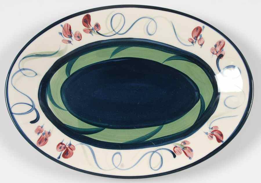 Grapevine Green 11" Oval Serving Platter by Gail Pittman-1