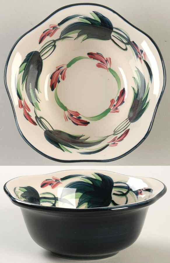 Grapevine Green 5" Scalloped Bowl by Gail Pittman-1