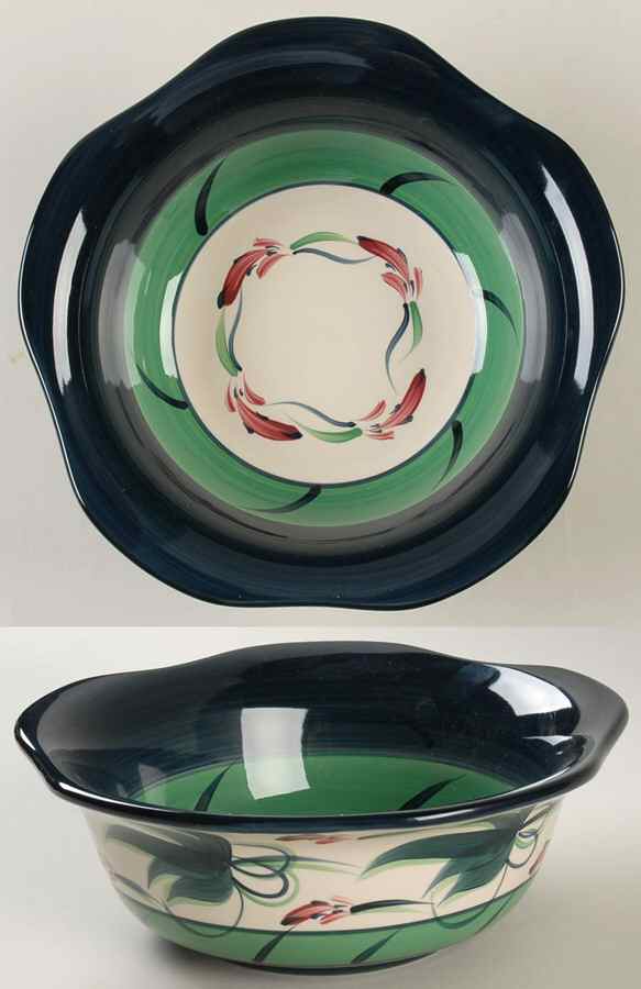 Grapevine Green 9" Scalloped Bowl by Gail Pittman-1