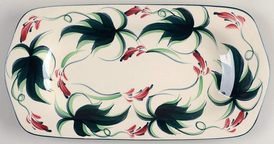 Grapevine Green Rectangular Tray 11" by Gail Pittman-1