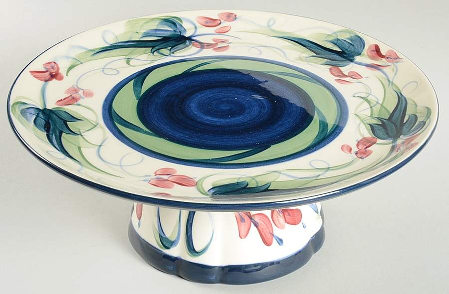 Grapevine Green 12" Diameter Pedestal Cake Stand by Gail Pittman-1