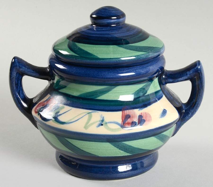 Grapevine Green Sugar Bowl & Lid by Gail Pittman-1