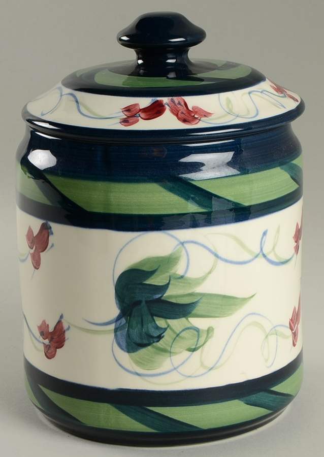 Grapevine Green Medium Canister & Lid by Gail Pittman-1