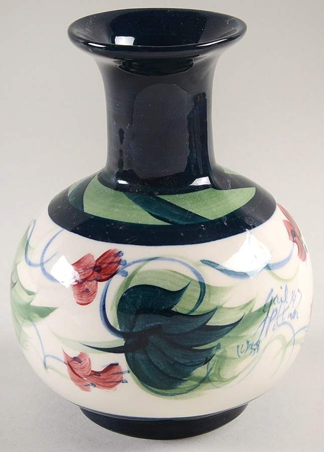 Grapevine Green Narrow Neck Vase by Gail Pittman-1
