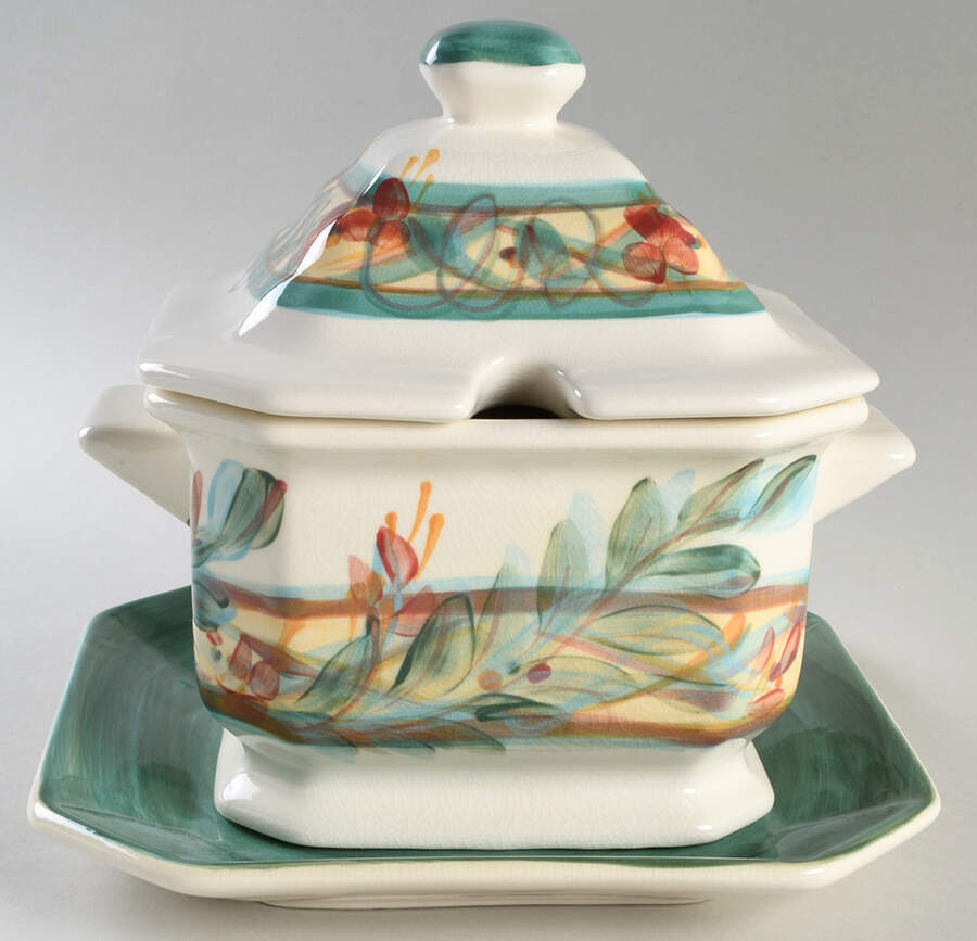 Tuscan Maypop Tureen & Lid W/Underplate by Gail Pittman-1