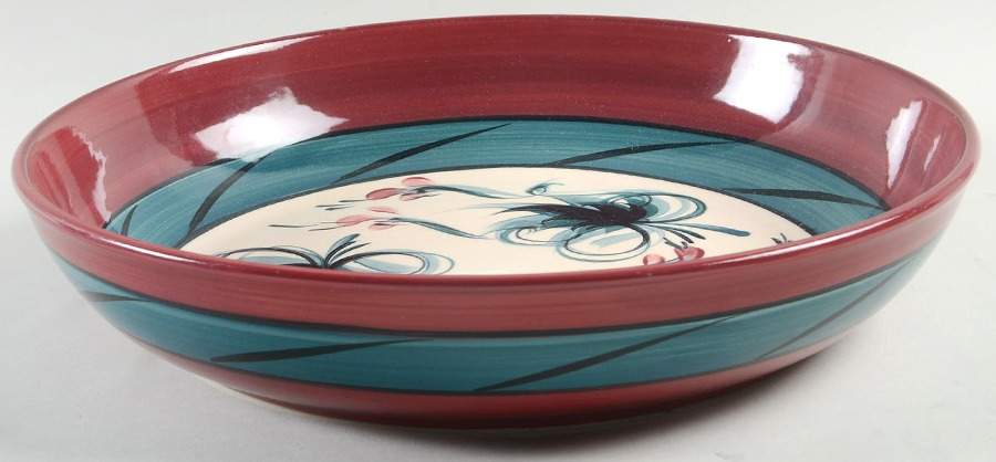Red Grapevine 13" Pasta Serving Bowl by Gail Pittman-1