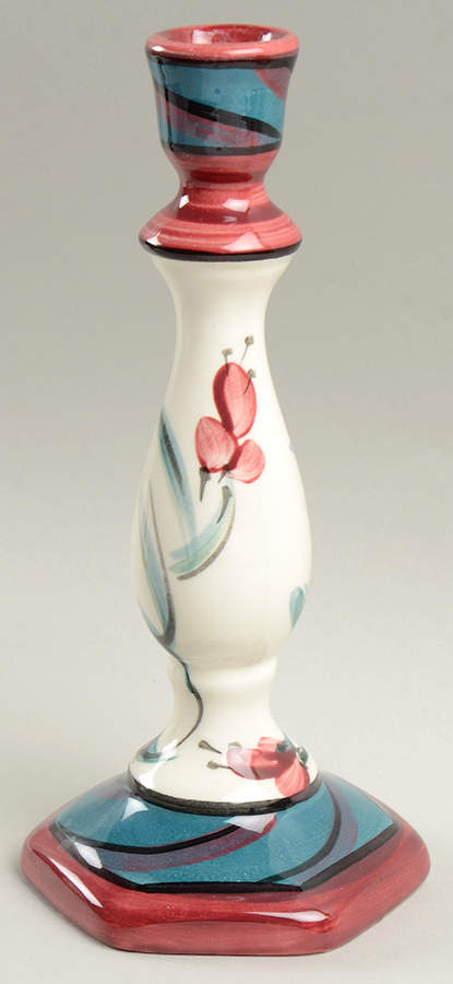 Red Grapevine 8" Tall Candlestick by Gail Pittman-1