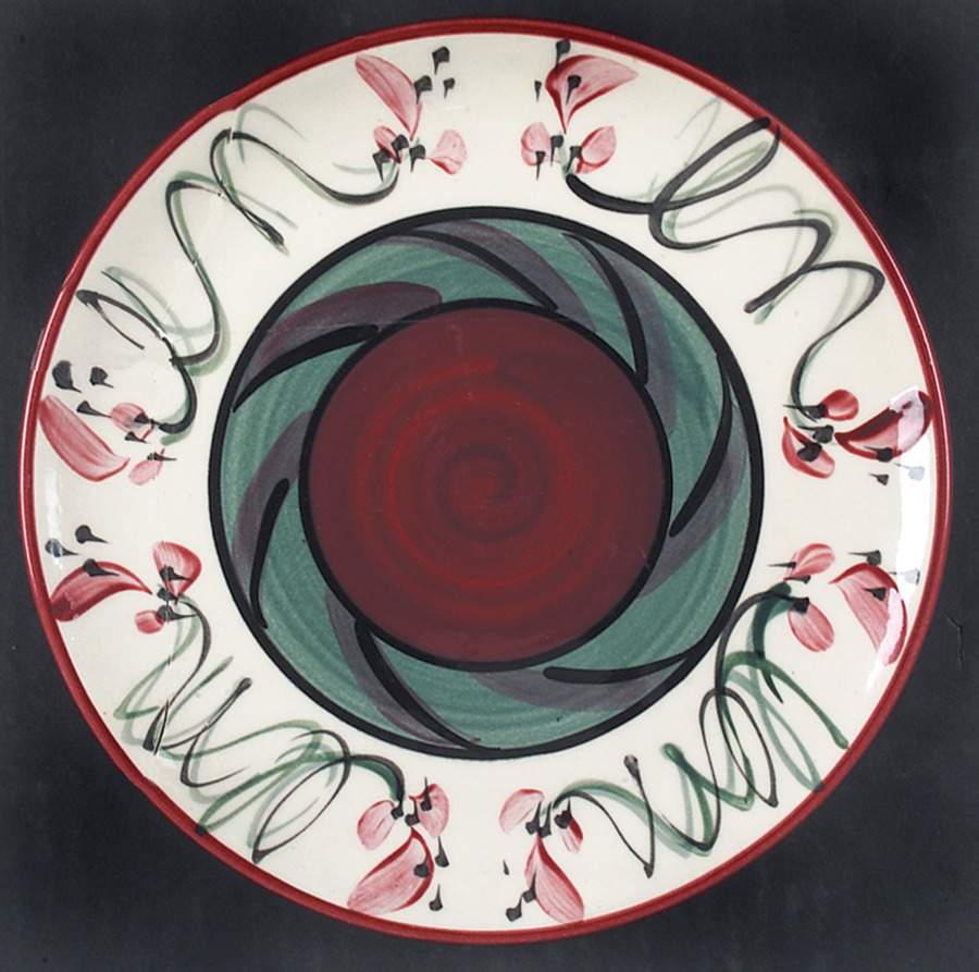 Red Grapevine Salad Plate by Gail Pittman-1
