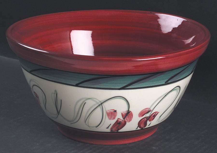 Red Grapevine 8" Mixing Bowl by Gail Pittman-1