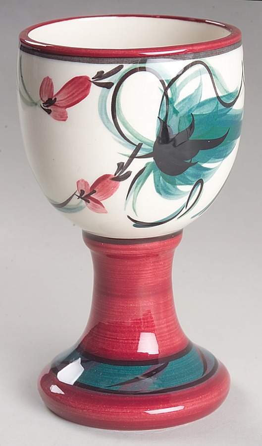 Red Grapevine China Goblet by Gail Pittman-1