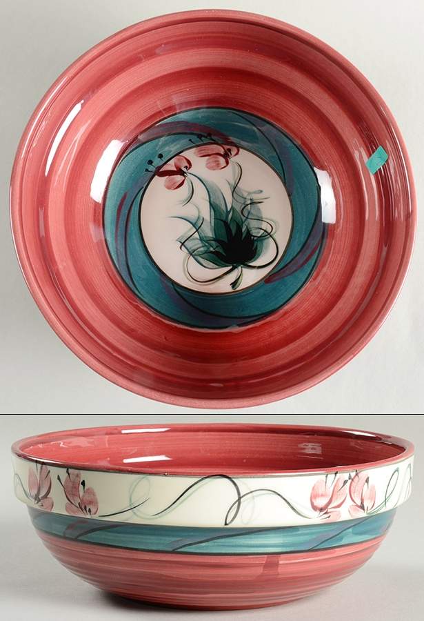 Red Grapevine 9" Round Vegetable Bowl by Gail Pittman-1