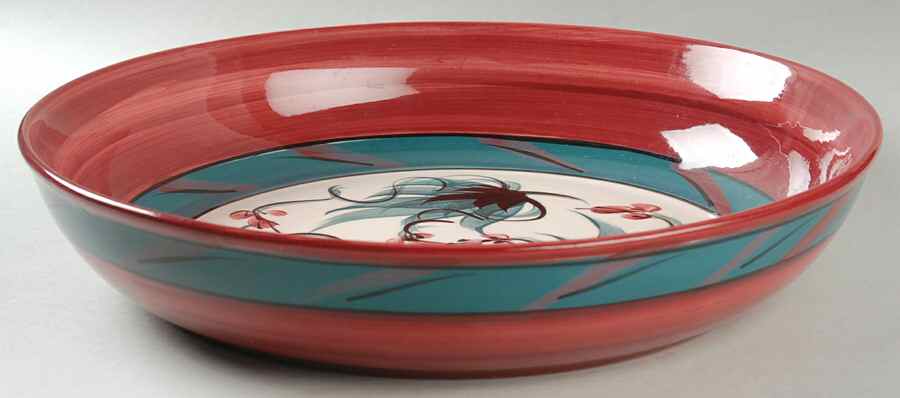 Red Grapevine 14" Pasta Serving Bowl by Gail Pittman-1