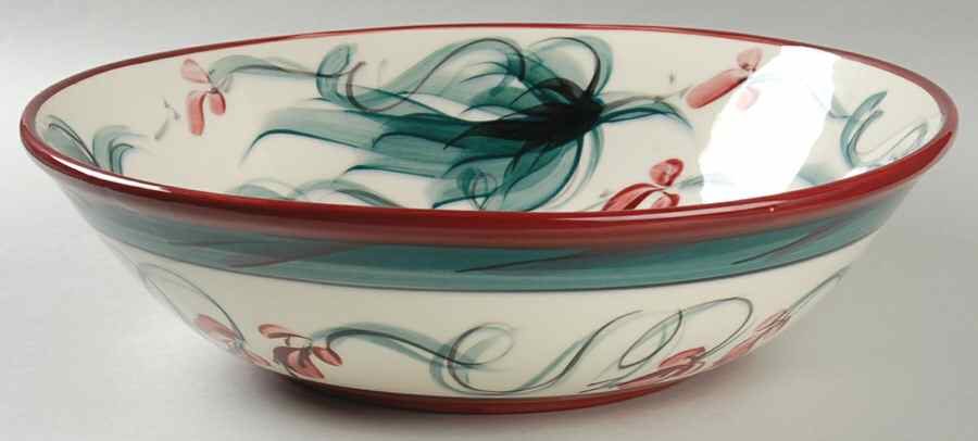Red Grapevine 12" Large Salad Serving Bowl by Gail Pittman-1