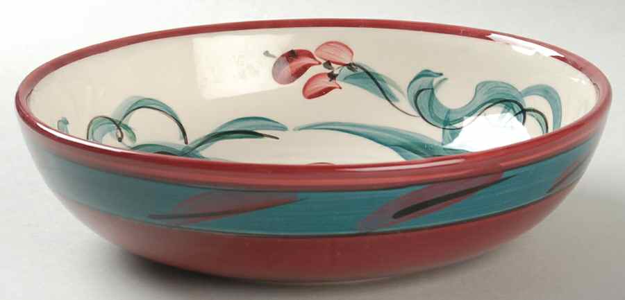 Red Grapevine 8" Individual Pasta Bowl by Gail Pittman-1