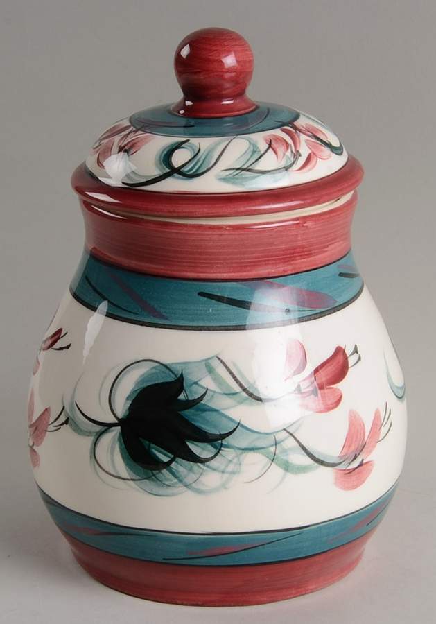 Red Grapevine Medium Canister & Lid by Gail Pittman-1